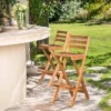 Tundra Set Of 2 Acacia Wood Folding Patio Bar Chair - Natural - Christopher Knight Home -Garden & Outdoors GUEST e37d6199 3e8f 43ea 9a25 9146ee0c5d67