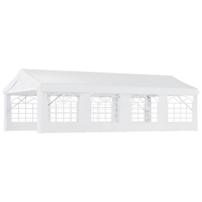 Outsunny 13' X 26' Event Tent & Party Pavilion, Removable Sidewalls, Zipper Doors, Extra Large Steel Frame, Stylish Windows, Wedding White 5 Outsunny 13' X 26' Event Tent & Party Pavilion, Removable Sidewalls, Zipper Doors, Extra Large Steel Frame, Stylish Windows, Wedding White - Image 3