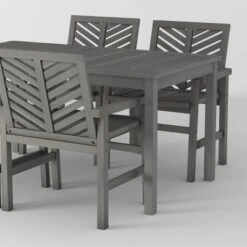 5pc Slatted Chevron Acacia Wood Patio Dining Set - Saracina Home 29 5pc Slatted Chevron Acacia Wood Patio Dining Set - Saracina Home -Garden & Outdoors GUEST e43f6828 aba5 4df2 8ca9 189a6b77e700