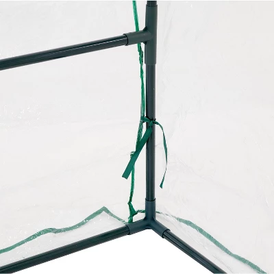 Sunnydaze Decor Sunnydaze Outdoor Portable Slanted Top Plant Shelter Mini Cloche Greenhouse With Zipper Doors - 36" - Clear 6 Sunnydaze Decor Sunnydaze Outdoor Portable Slanted Top Plant Shelter Mini Cloche Greenhouse With Zipper Doors - 36" - Clear - Image 4