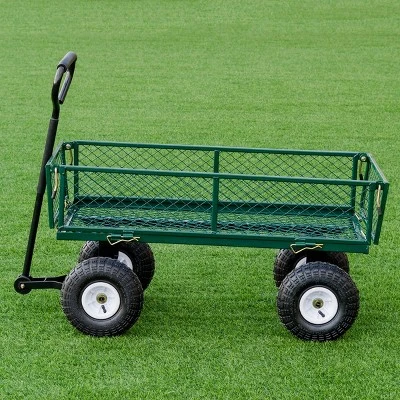 Costway Heavy Duty Lawn Garden Utility Cart Wagon Wheelbarrow Steel Trailer 3 Costway Heavy Duty Lawn Garden Utility Cart Wagon Wheelbarrow Steel Trailer