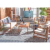 Montez 4pc Living Set With Accent Pillows - Natural/Beige/Navy - Safavieh -Garden & Outdoors GUEST e5a80595 8b7e 4080 852e 5ea54102fd6c