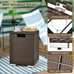 Costway 16'' Rattan Propane Tank Cover Hideaway Side Table 20 Lbs Propane Gas Holder -Garden & Outdoors GUEST e5a87bfd ebb0 46df a035 71073cc367c5