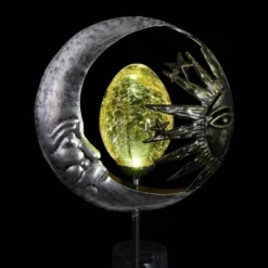 38" Metal Solar Sun And Moon Garden Stake - Exhart -Garden & Outdoors GUEST e5c8b55f ac22 40ca a64b de9c1b3403af