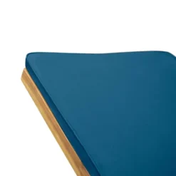 Kyoto 3pc Outdoor Acacia Wood Chaise Lounge Set With Cushions - Teak/Blue - Christopher Knight Home -Garden & Outdoors GUEST e65c8e75 0134 44f1 a7ef 045c4de1c922