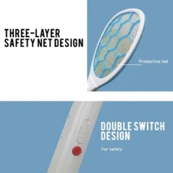 Dartwood Portable Bug Zapper, USB Rechargeable And Battery Powered Mosquito Killer, Insect Trap And Fly Swatter (3 Pack)