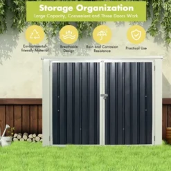 Costway 6x3FT Horizontal Storage Shed 68 Cubic Feet For Garbage Cans Tools Accessories -Garden & Outdoors GUEST e68f2d6c 4b77 45c0 a740 0dacdbc5af65