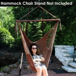 Sunnydaze Decor Sunnydaze Caribbean Style Extra Large Hanging Rope Hammock Chair Swing For Backyard And Patio -Garden & Outdoors GUEST e76f1aa7 f0a3 4e05 afa0 2bdbe8fae375