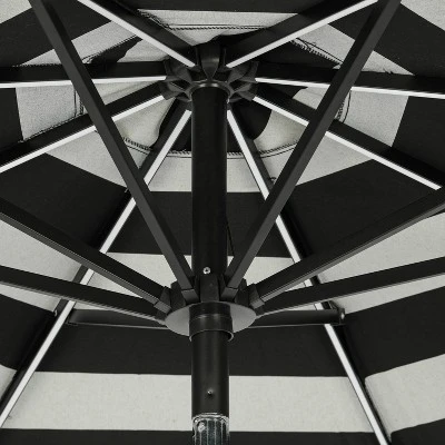 9' X 9' Mirage II Fiesta Market Patio Umbrella With Solar LED Tube Lights Black/White - Island Umbrella 8 9' X 9' Mirage II Fiesta Market Patio Umbrella With Solar LED Tube Lights Black/White - Island Umbrella - Image 6