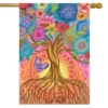 Tree Of Life Inspirational House Flag Spring Floral Butterfly 28" X 40 Briarwood Lane