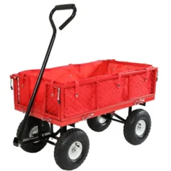 Sunnydaze Decor Sunnydaze Outdoor Lawn And Garden Heavy-Duty Steel Utility Cart With Removable Sides And Weather-Resistant Polyester Liner -Garden & Outdoors GUEST e896d862 1935 40c3 a6fb 0ec56c619a97