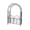 Plow & Hearth - Montebello Decorative Garden Arbor Trellis With Gate & Beautiful Scrollwork Design -Garden & Outdoors GUEST eab4eb0e b33a 4af4 96aa 989af583f9c1