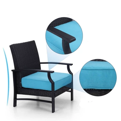 Rattan Wicker Patio Sofa - Captiva Designs 4 Rattan Wicker Patio Sofa - Captiva Designs - Image 2