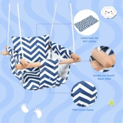 Costway Baby Canvas Hanging Swing Cotton Hammock Toy For Toddler BluePink -Garden & Outdoors GUEST eb99df29 8e1c 4e18 aa7e bf5eefa2fbeb