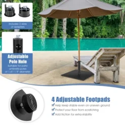 Costway 20'' Square Patio Umbrella Base Weighted 35 LBS Outdoor Market Stand Footpads -Garden & Outdoors GUEST ec6b3666 29ac 41d2 8c96 fe053427e910