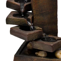11" Resin Tiered Stone Eternity Tabletop Fountain Brown - Alpine Corporation -Garden & Outdoors GUEST eed087cd 48a7 4383 a74d 369ff755a78f