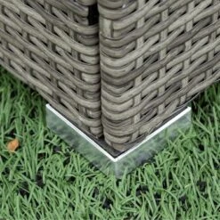 4pc Wicker Patio Conversation Seating Set With Thick Cushions - Gray - GODEER -Garden & Outdoors GUEST ef59b98e 509a 4cd2 8032 508041669485