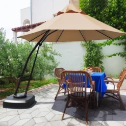 Costway 11FT Outdoor Cantilever Offset Hanging Umbrella W/ Base Wheel -Garden & Outdoors GUEST f175b9b8 db7c 4bd3 8004 9c22a2d5c788