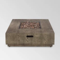 Wellington 40" Square Iron Gas Fire Pit With Tank Holder - Brown - Christopher Knight Home -Garden & Outdoors GUEST f3046a25 1141 4cbf 9072 8bd94cf9073a