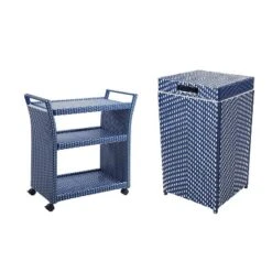 2pc Maksville Contemporary Outdoor Serving Cart & Trash Can - MiBasics -Garden & Outdoors GUEST f3178b89 169b 46cd b511 6ef61f4bcc81