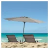 7.5' X 7.5' UV And Wind Resistant Beach/Patio Umbrella Gray - CorLiving -Garden & Outdoors GUEST f47b965a 1b0a 49c2 98fd ca3e0f8eaa49