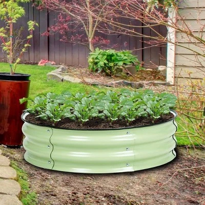 Aoodor Metal Raised Garden Bed 30" Round, Galvanized Outdoor Garden Planter Box For Vegetable Flower Herb 3 Aoodor Metal Raised Garden Bed 30" Round, Galvanized Outdoor Garden Planter Box For Vegetable Flower Herb