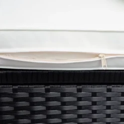 9pc Wicker Patio Set With Cushions - Black/Beige - GODEER -Garden & Outdoors GUEST f657250e 6d0f 4467 93f8 28c4dd76a52e