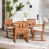 Saracina Home 5pc Modern Slatted Acacia Outdoor Dining Set With Round Table -Garden & Outdoors GUEST f672d288 ff00 41ad a64f 6c679f3bc4b6