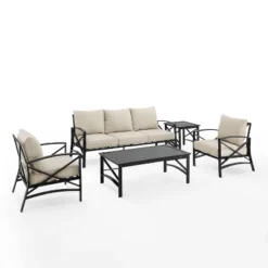 Kaplan 5pc Outdoor Sofa Set With Sofa & 2 Chairs With Coffee Table & Side Table - Crosley 19 Kaplan 5pc Outdoor Sofa Set With Sofa & 2 Chairs With Coffee Table & Side Table - Crosley -Garden & Outdoors GUEST f76fa475 fc53 4cb5 afc6 5210e018271f
