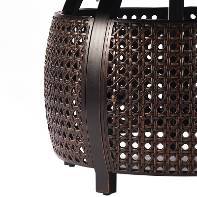 5pc Outdoor Fire Table Set With Weave 44" Round Fire Table, 4 Deep Seating Swivel Rocking Chairs & Table Fabric Covers - Oakland Living 9 5pc Outdoor Fire Table Set With Weave 44" Round Fire Table, 4 Deep Seating Swivel Rocking Chairs & Table Fabric Covers - Oakland Living - Image 7