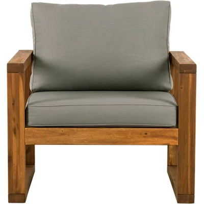 Galia 2pc Square Leg Acacia Wood Chair And Ottoman With Cushions - Brown - Saracina Home 14 Galia 2pc Square Leg Acacia Wood Chair And Ottoman With Cushions - Brown - Saracina Home - Image 12