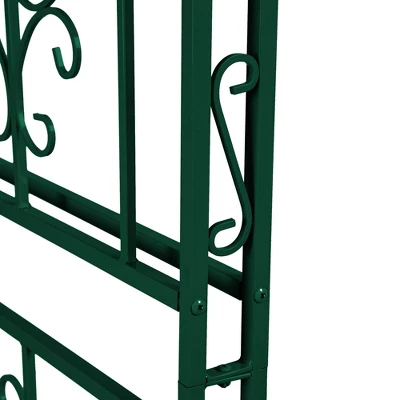 Evergreen Montebello Iron Garden Arbor, Forest Green- 53 X 84 X 23 Inches Fade And Weather Resistant Outdoor Decor 10 Evergreen Montebello Iron Garden Arbor, Forest Green- 53 X 84 X 23 Inches Fade And Weather Resistant Outdoor Decor - Image 8