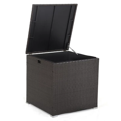Costway 72 Gallon Patio Rattan Wicker Storage Deck Box Container With Liner Garden 11 Costway 72 Gallon Patio Rattan Wicker Storage Deck Box Container With Liner Garden - Image 9