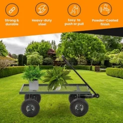 Juggernaut Carts GW3820-GR Heavy Duty Steel Frame 1000 Pound Load Capacity Outdoor Utility Garden Wagon With Pneumatic Tires, Green Finish -Garden & Outdoors GUEST f90aba2c bec1 4d70 8ecb ea470b424e5a