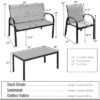 Costway 4 PCS Patio Furniture Set Sofa Coffee Table Steel Frame Garden Deck Gray -Garden & Outdoors GUEST f93859e5 f1b7 4878 a617 5cb96f3d036b