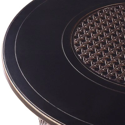 5pc Outdoor Fire Table Set With Weave 44" Round Fire Table, 4 Deep Seating Swivel Rocking Chairs & Table Fabric Covers - Oakland Living 10 5pc Outdoor Fire Table Set With Weave 44" Round Fire Table, 4 Deep Seating Swivel Rocking Chairs & Table Fabric Covers - Oakland Living - Image 8