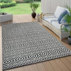 World Rug Gallery Contemporary Geometric Reversible Plastic Outdoor Rugs -Garden & Outdoors GUEST fb79f83d 823d 45ad b7fa 07a302c65ff9