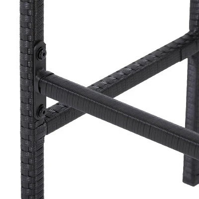 Parksville Patio Bar Set With Cushions - Black/Gray - CorLiving 6 Parksville Patio Bar Set With Cushions - Black/Gray - CorLiving - Image 4