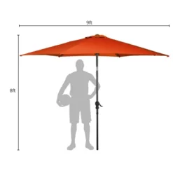 Costway 9FT Patio Umbrella Patio Market Steel Tilt W/ Crank Outdoor Yard Garden Orange -Garden & Outdoors GUEST fbb884e9 d77e 4864 b7fe ecda365e4118