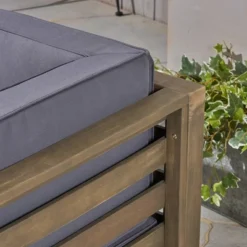 Malawi 10pc Acacia UShaped Sectional Sofa Set With Fire Pit Gray/Dark Gray - Christopher Knight Home -Garden & Outdoors GUEST fbc51e61 4af2 4925 800d 97515cb80622