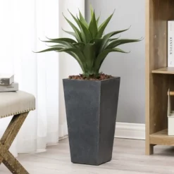 LuxenHome Square Tapered 18.5" H House Planters, Indoor & Outdoor Black 21 LuxenHome Square Tapered 18.5" H House Planters, Indoor & Outdoor Black -Garden & Outdoors GUEST fc0d840d f23a 4629 9ede d23092ce98a2
