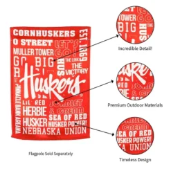 Evergreen Embossed Suede Flag, House Size, University Of Nebraska -Garden & Outdoors GUEST fcc078af a043 474a 9067 31c6685449d5