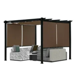 Aoodor 10 X 10 Ft Outdoor Pergola With Retractable Canopy, Aluminum Frame, 4 Pieces Patio Sun Shade Shelter For Backyard, Deck 19 Aoodor 10 X 10 Ft Outdoor Pergola With Retractable Canopy, Aluminum Frame, 4 Pieces Patio Sun Shade Shelter For Backyard, Deck -Garden & Outdoors GUEST fd521d36 f941 44c6 a00c 596ee1ded669