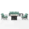 Kaplan 5pc Sofa Set With Fire Table - Mist - Crosley