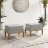 Capella 2pk Outdoor Wicker Ottomans - Gray - Crosley -Garden & Outdoors GUEST fe99bebd 9b80 422d af48 f48b1065deb3