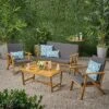 Panama 4pc Acacia Wood Patio Chair Set - Teak Finish - Christopher Knight Home -Garden & Outdoors GUEST fed13b5b 5fa9 4bcb 91b8 0f27f5c70972