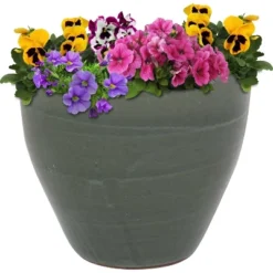 Sunnydaze Decor Sunnydaze Resort Outdoor/Indoor High-Fired Glazed UV And Frost-Resistant Ceramic Flower Pot Planter With Drainage Holes - 13" Diameter -Garden & Outdoors GUEST fee5c495 d84c 43cb aa8d bbf1b2ef21db