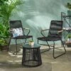 Moonstone 3pc Rope Weave Modern Chat Set - Black - Christopher Knight Home -Garden & Outdoors GUEST fff0af3c 6694 4f53 827a b914bf57364d